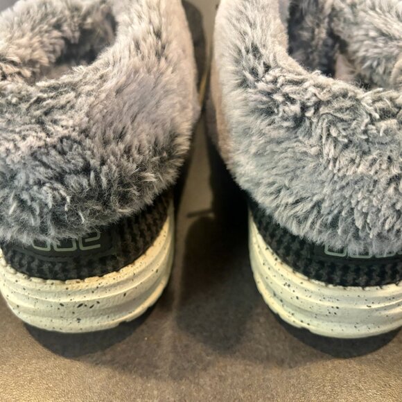 ~~Hey Dude Britt Navy Blue Gray Faux Fur Womens US10 Casual Cozy #121774900 - Picture 4 of 7